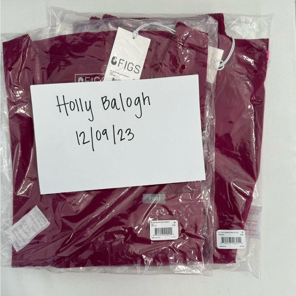 New FIGS dark magenta set